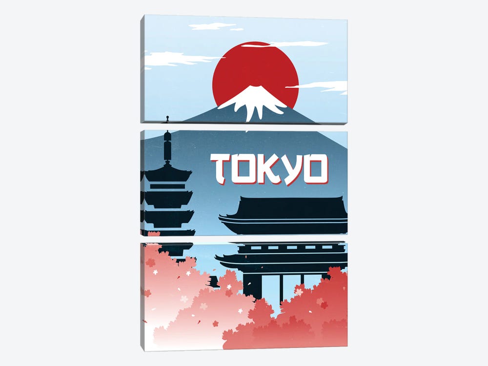 Tokyo Vintage Poster Travel by Paul Rommer 3-piece Art Print
