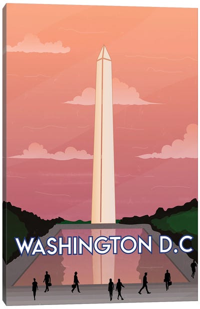 Washington Dc Vintage Poster Travel Canvas Art Print - Washington DC Travel Posters