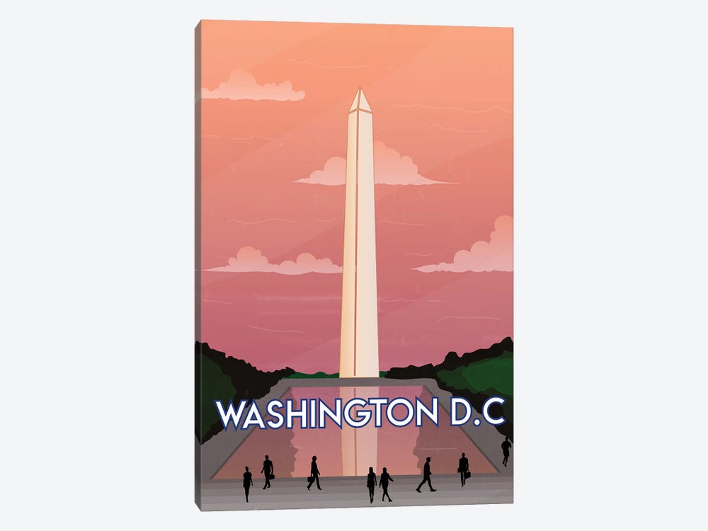Washington Dc Vintage Poster Travel by Paul Rommer 1-piece Canvas Wall Art