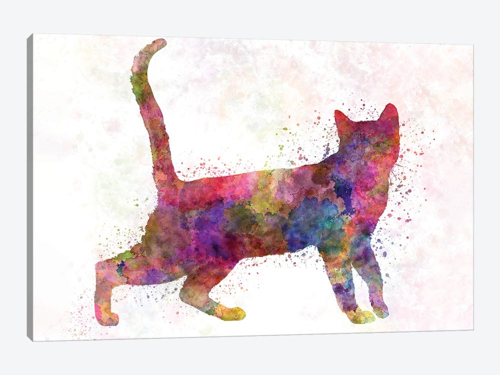 Bengali Cat In Watercolor by Paul Rommer 1-piece Canvas Artwork