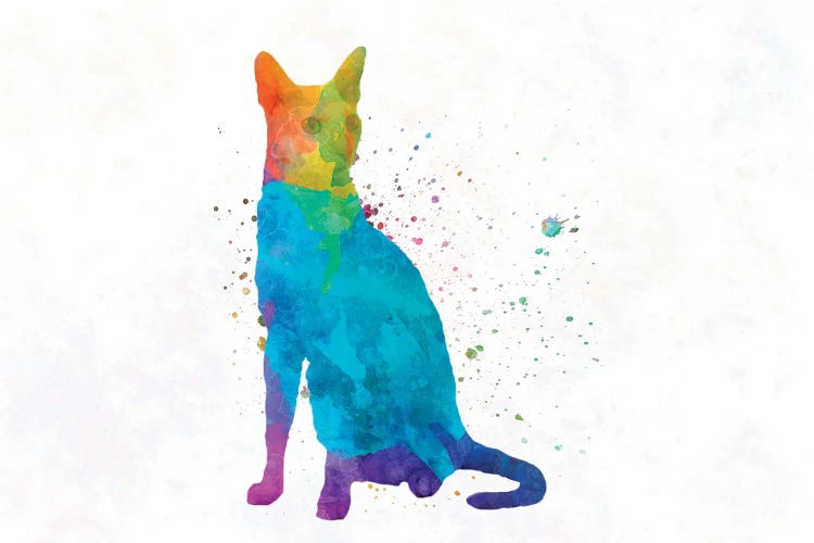 Cornish Rex Cat In Watercolor