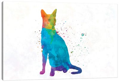 Cornish Rex Cat In Watercolor Canvas Art Print