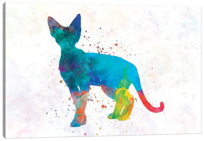 Devon Rex Cat In Watercolor Canvas Art Print