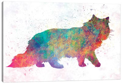 Forest Cat In Watercolor Canvas Art Print