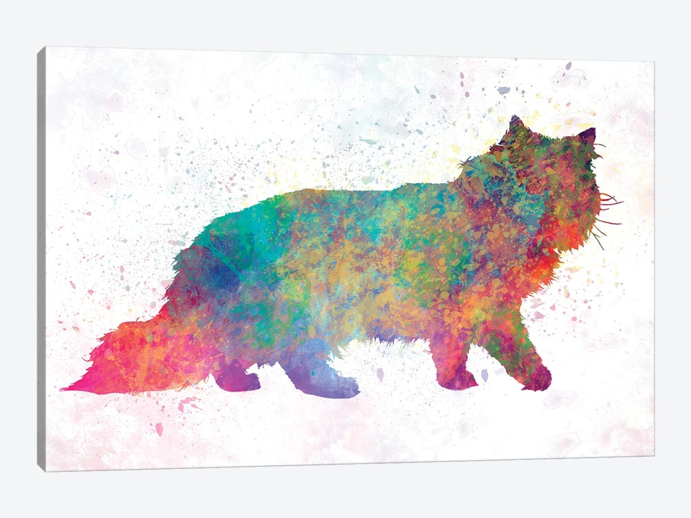 Forest Cat In Watercolor by Paul Rommer 1-piece Canvas Art Print