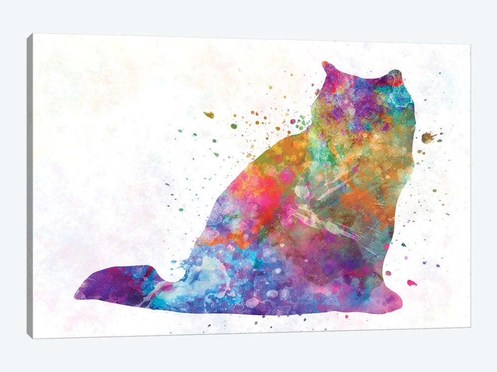 Himalayan Cat In Watercolor by Paul Rommer 1-piece Canvas Art