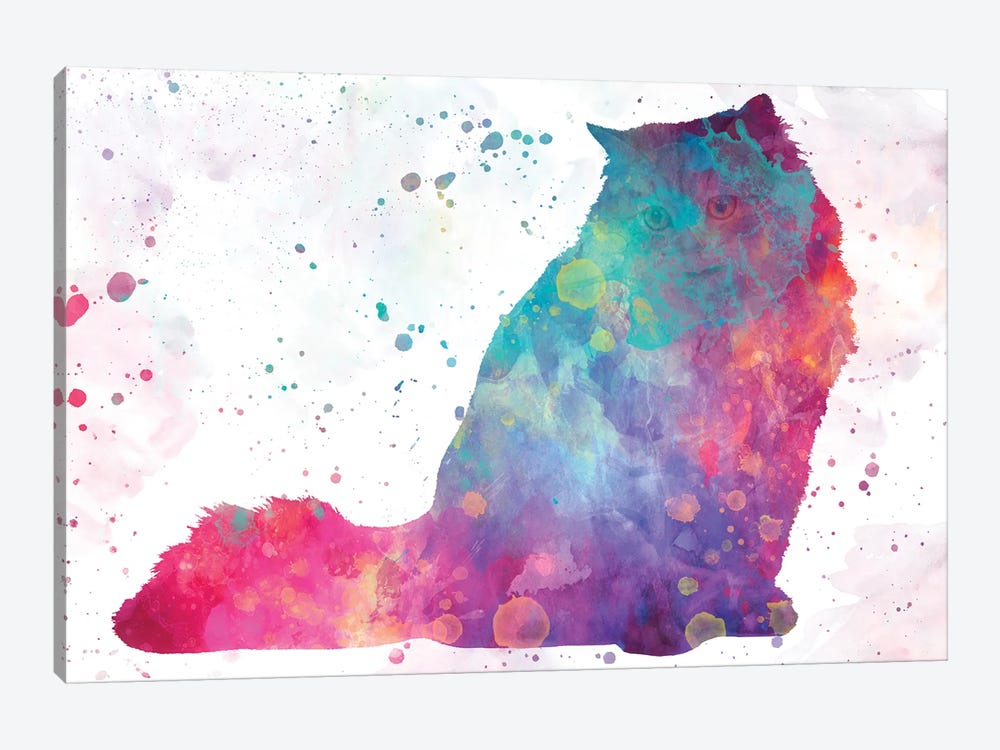 Persa Cat In Watercolor by Paul Rommer 1-piece Canvas Art