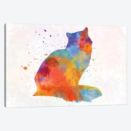 Rajamuffin Cat In Watercolor Canvas Print #PUR1211} by Paul Rommer Canvas Print