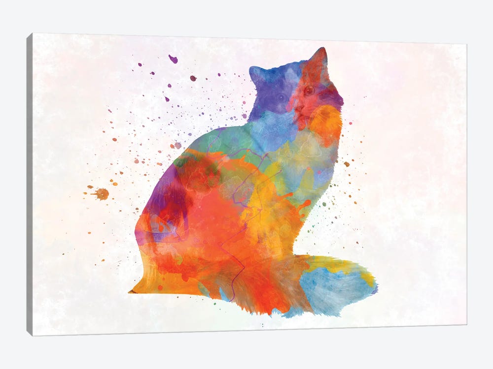 Rajamuffin Cat In Watercolor by Paul Rommer 1-piece Canvas Print