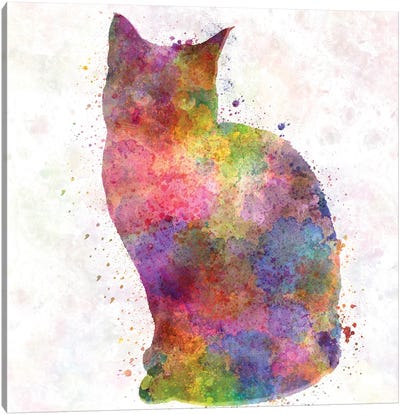 Siamese Cat In Watercolor Canvas Art Print