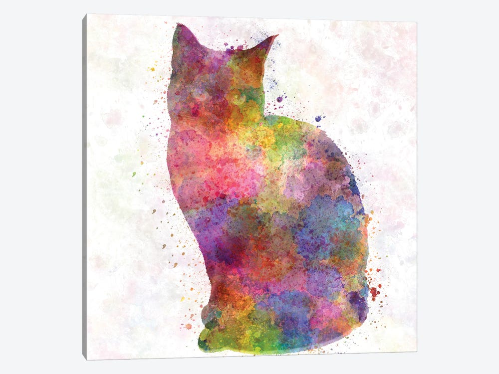 Siamese Cat In Watercolor by Paul Rommer 1-piece Canvas Art