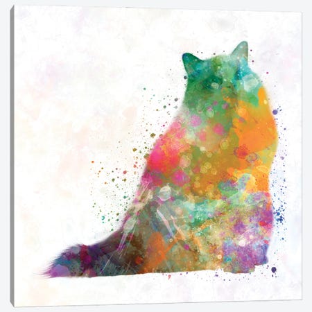 Turkish Angora In Watercolor Canvas Print #PUR1221} by Paul Rommer Canvas Artwork