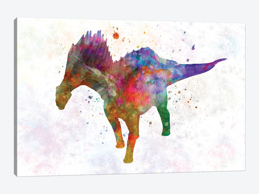 Amargasaurus In Watercolor by Paul Rommer 1-piece Canvas Artwork