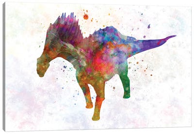 Amargasaurus In Watercolor Canvas Art Print - Kids Dinosaur Art