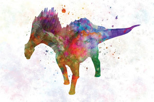 Prehistoric Animals: Amargasaurus In Watercolor by Paul Rommer