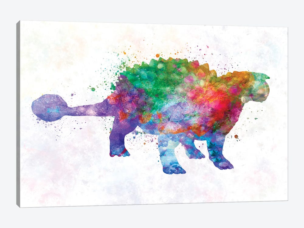 Ankylosaurus In Watercolor by Paul Rommer 1-piece Canvas Print