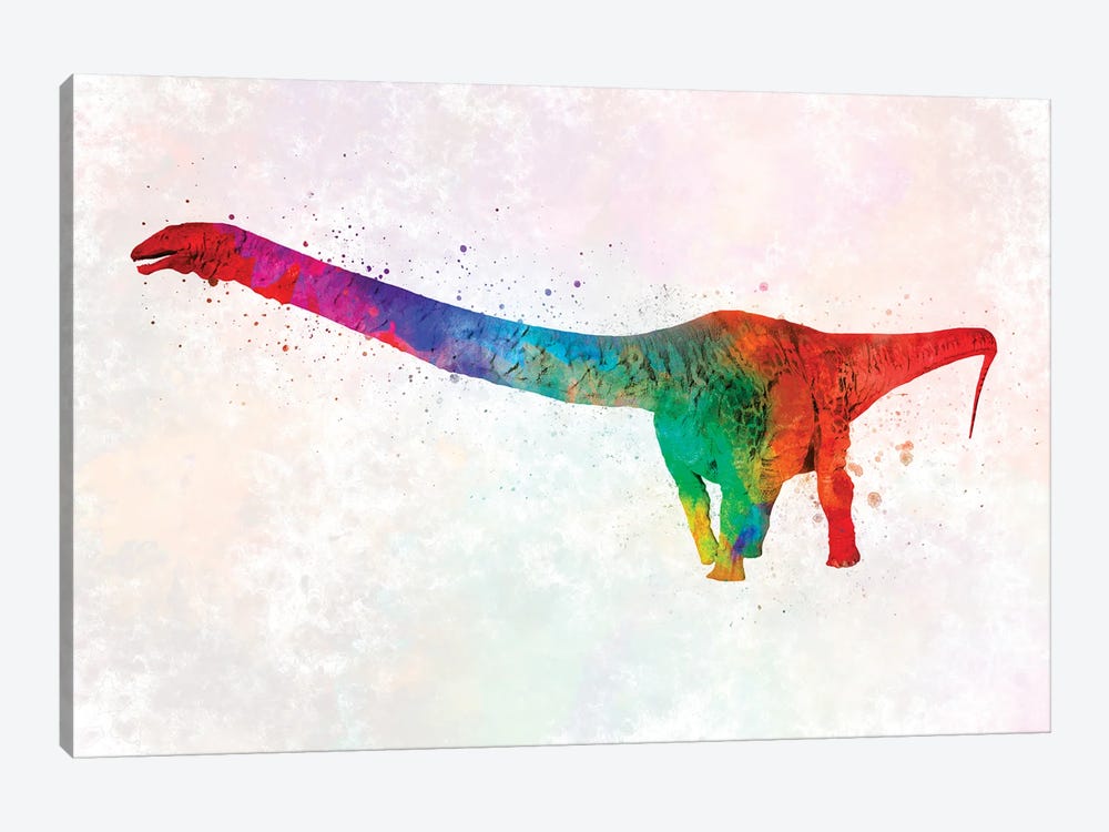 Apatosaurus In Watercolor by Paul Rommer 1-piece Canvas Art