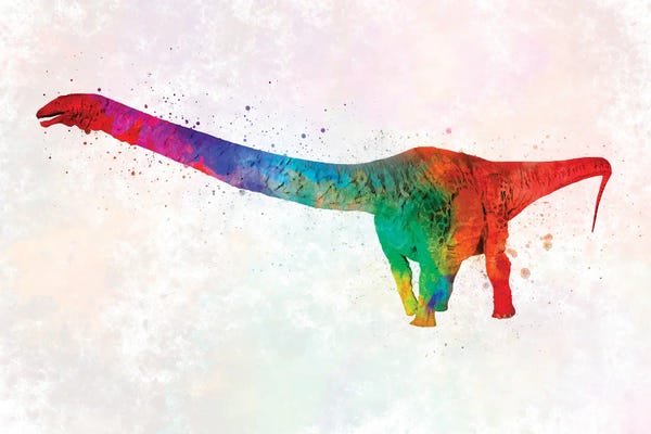 Prehistoric Animals: Apatosaurus In Watercolor by Paul Rommer
