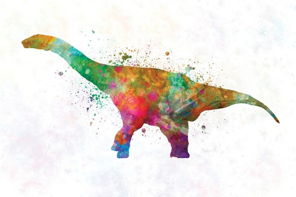 Prehistoric Animals: Argentinosaurus In Watercolor by Paul Rommer