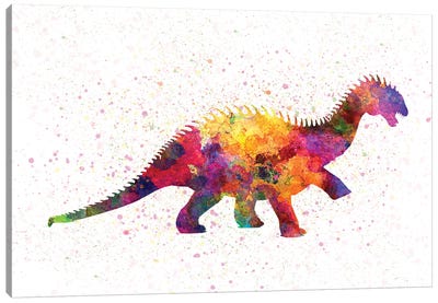 Barapasaurus In Watercolor Canvas Art Print - Kids Dinosaur Art