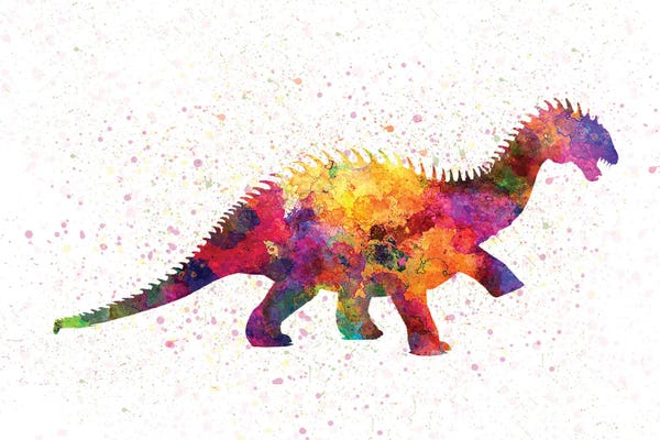 Kids Dinosaur Art: Barapasaurus In Watercolor by Paul Rommer