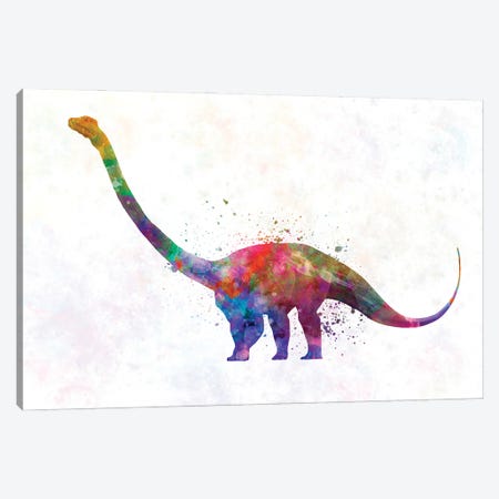 Barosaurus In Watercolor Canvas Print #PUR1229} by Paul Rommer Canvas Wall Art