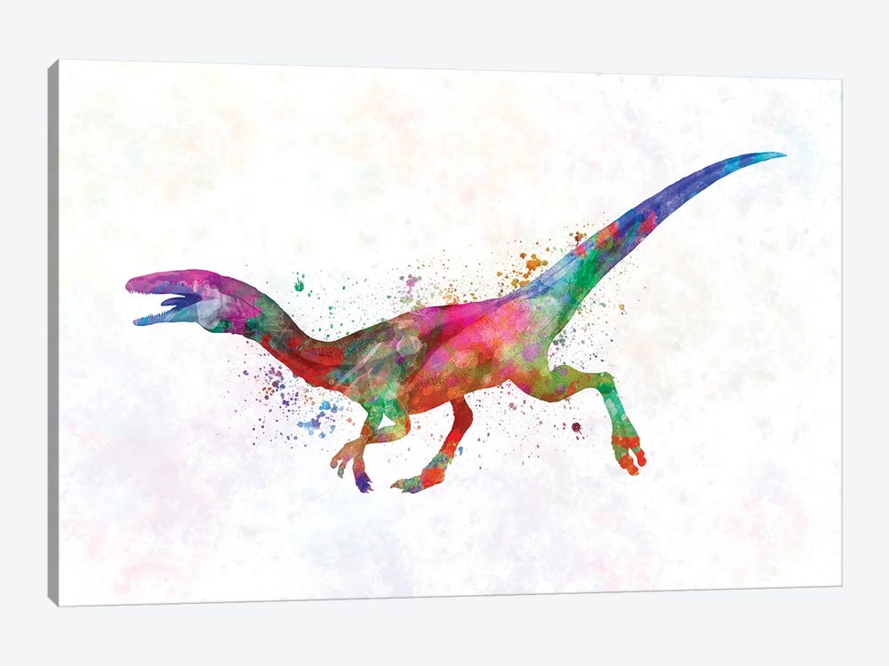 Compsognathus In Watercolor by Paul Rommer 1-piece Canvas Art