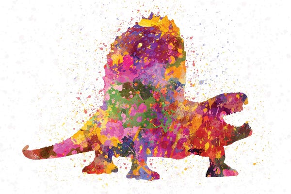 Kids Dinosaur Art: Dimetrodon In Watercolor by Paul Rommer