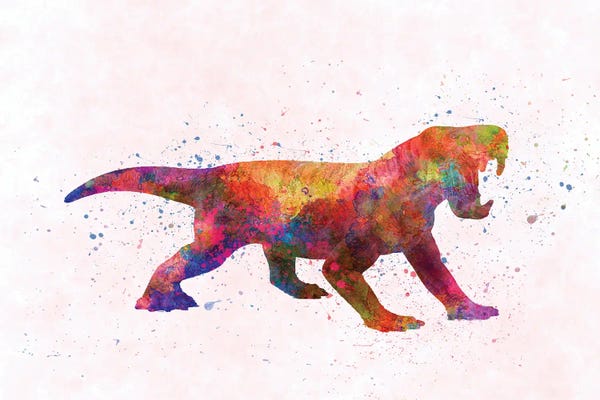 Kids Dinosaur Art: Dinogorgon In Watercolor by Paul Rommer