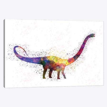 Diplodocus In Watercolor Canvas Print #PUR1236} by Paul Rommer Canvas Art