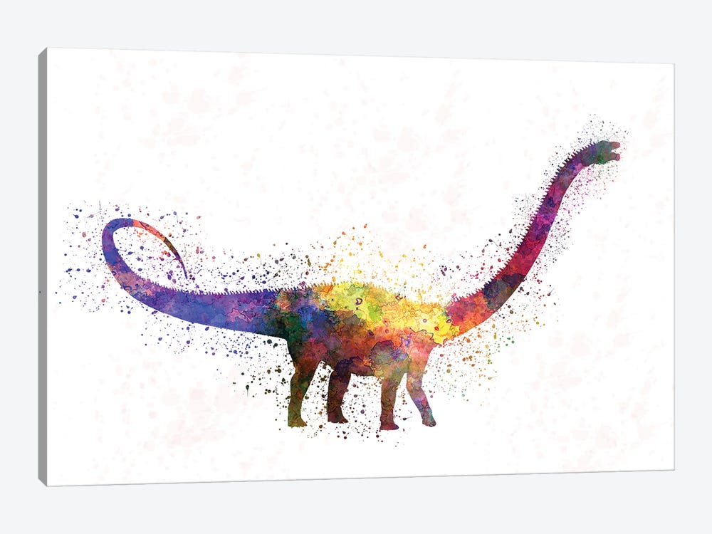 Diplodocus In Watercolor by Paul Rommer 1-piece Canvas Wall Art