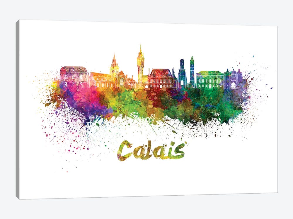 Calais Skyline In Watercolor by Paul Rommer 1-piece Art Print