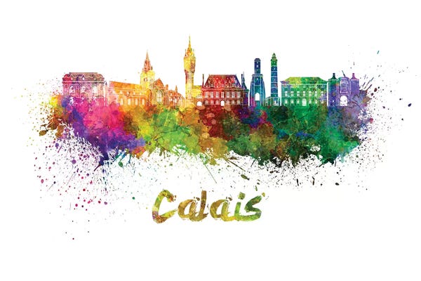 Calais Skyline In Watercolor