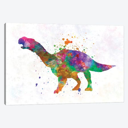 Muttaburrasaurus In Watercolor Canvas Print #PUR1243} by Paul Rommer Canvas Wall Art