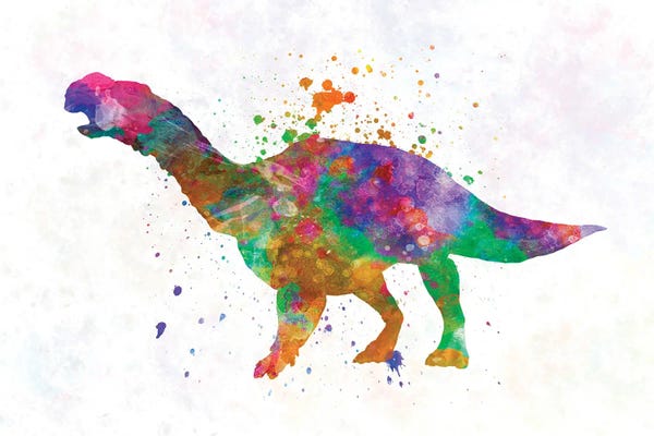 Kids Dinosaur Art: Muttaburrasaurus In Watercolor by Paul Rommer