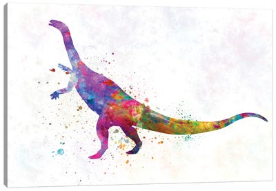 Plateosaurus In Watercolor Canvas Art Print - Kids Dinosaur Art