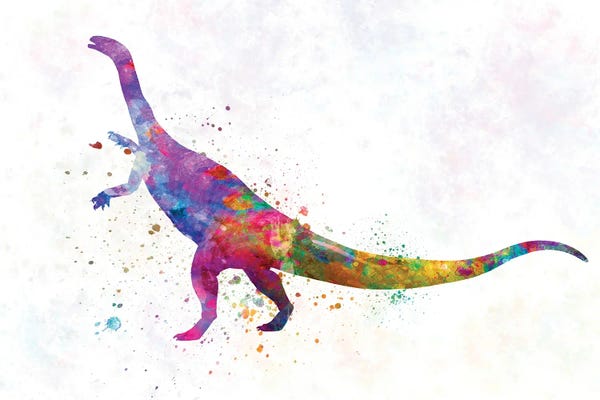 Kids Dinosaur Art: Plateosaurus In Watercolor by Paul Rommer