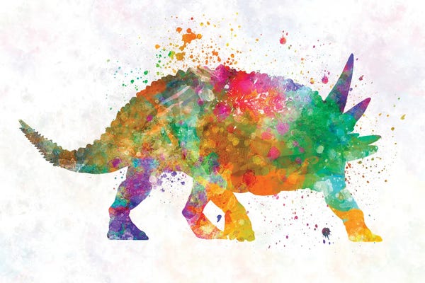 Kids Dinosaur Art: Sauropelta In Watercolor by Paul Rommer