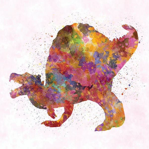 Kids Dinosaur Art: Spinosaurus In Watercolor by Paul Rommer