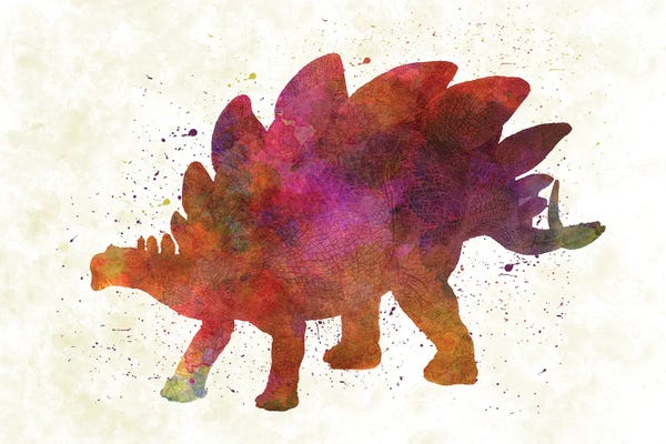 Stegosaurus: Stegosaurus In Watercolor by Paul Rommer