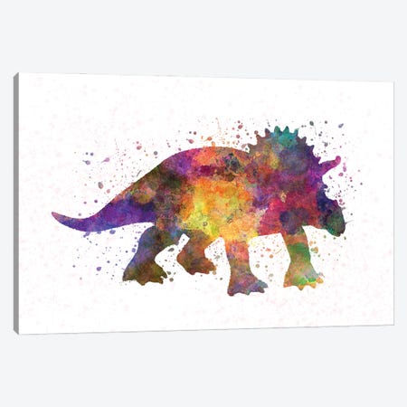Triceratops In Watercolor Canvas Print #PUR1249} by Paul Rommer Canvas Art