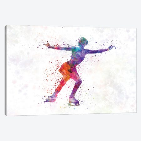 Figure Skating In Watercolor I Canvas Print #PUR1251} by Paul Rommer Canvas Print