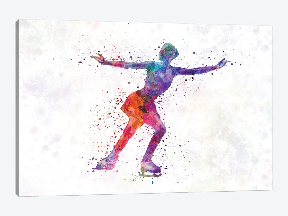 Figure Skating In Watercolor I by Paul Rommer 1-piece Canvas Print