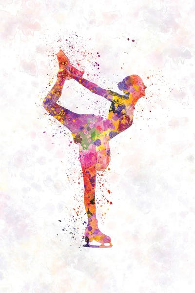 Silhouettes: Figure Skating In Watercolor II by Paul Rommer