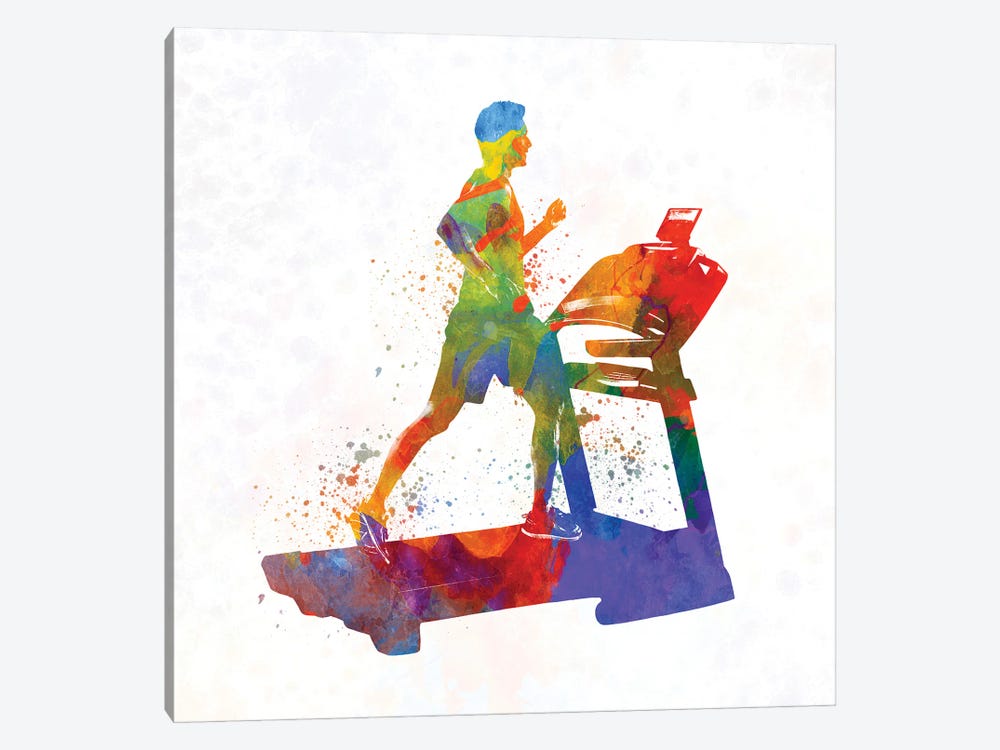 Male Running Treadmill by Paul Rommer 1-piece Canvas Art Print