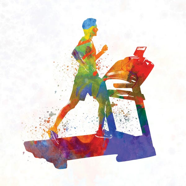 Silhouettes: Male Running Treadmill by Paul Rommer