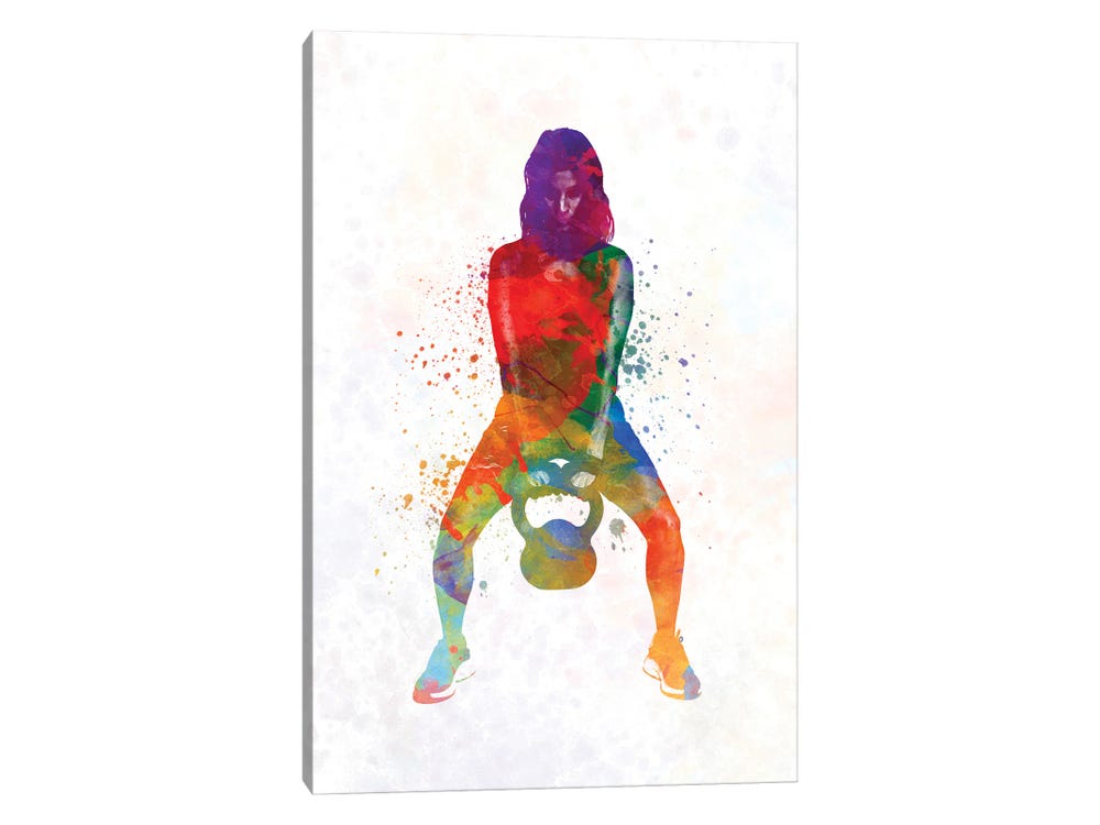 Wall Art Print Young woman practices yoga in watercolor, Gifts &  Merchandise