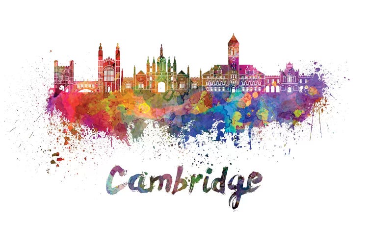 Cambridge Skyline In Watercolor