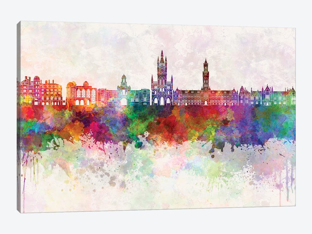 Bradford Skyline In Watercolor Background 1-piece Art Print