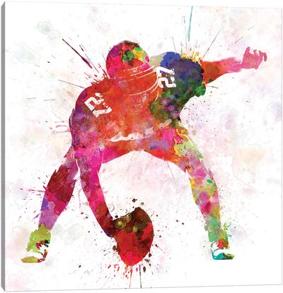 American Football Center  Canvas Art Print - Sports Lover